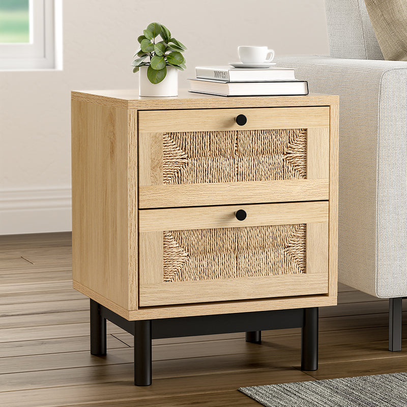 Livingandhome Compact Rectangular Woven Storage Cabinet