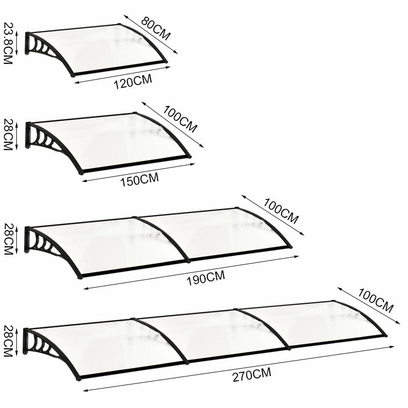 Garden Sanctuary Window Door Awning Canopy with Brackets