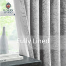 Crushed Velvet Lined Ring Top Curtains