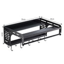 Lifeideas 2-Tier Wall-Mounted Microwave Shelf Spice Rack with 10 Hooks