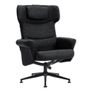 Faux Leather Swivel Armchair With Footstool