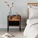 Livingandhome Retro Industrial-style Bedside Table Nightstand with Drawer & Open Front Storage Compartment
