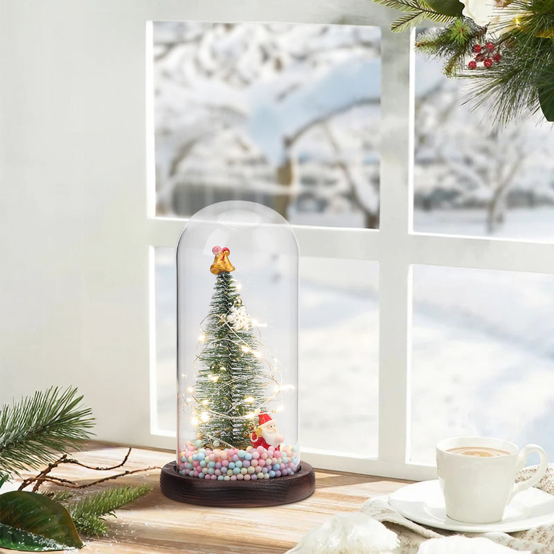 Lifeideas LED Glass Dome Christmas Tree Tabletop Decoration