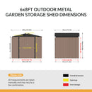 4*6FT / 6*8FT Metal Garden Storage Shed with Lockable Door