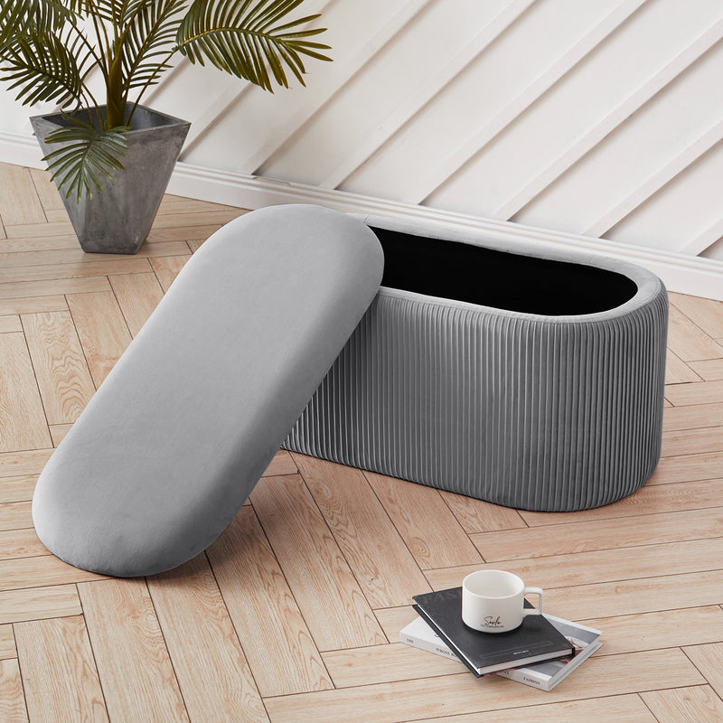 Livingandhome Modern Pleated Storage Stools
