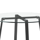 Livingandhome Modern Round Dining Table with Tempered Glass Top
