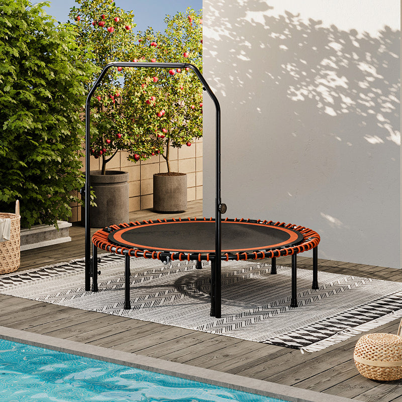 Lifeideas 48in Bungee Cords Foldable Round Trampoline with Adjustable U-Handle Bar