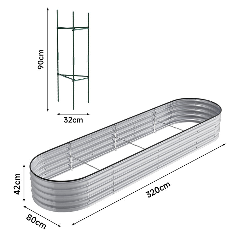 Breeins Galvanized Steel Outdoor Plant Bed