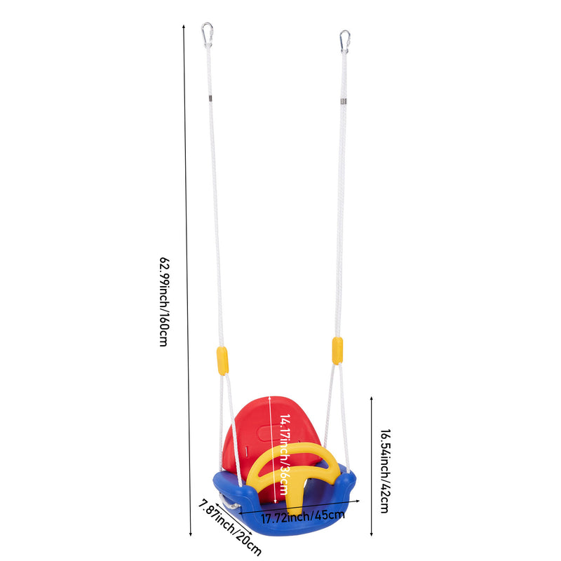 Livingandhome Outdoor 3 in 1 Detachable Toddler Swing with Ropes