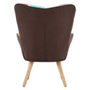 Livingandhome Tufted Button Linen Armchair With Wooden Legs