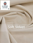 Triple Woven Blackout Velvet Ring Top Curtains with Cascading Diamante Studs Cream