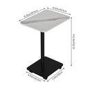 Livingandhome White Marble Mobile C-Shaped Side Table