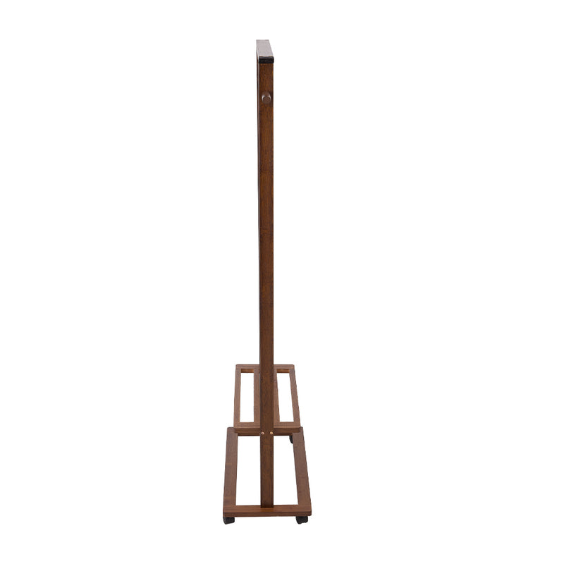 Livingandhome Clothes Rack with Bamboo Storage Tiers