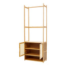 Livingandhome Freestanding Wooden Clothes Rack with Cabinet