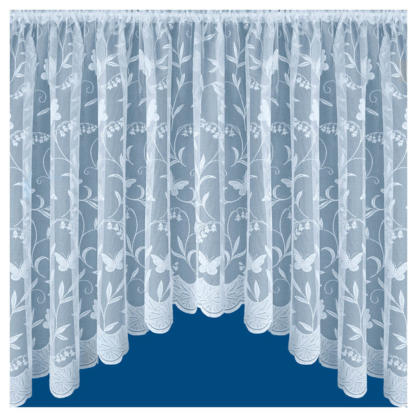 Hawaii Lace Floral White Net Jardiniere with Butterflies