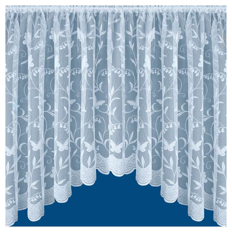 Hawaii Lace Floral White Net Jardiniere with Butterflies