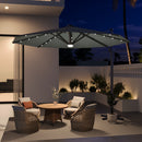 Garden Sanctuary Round Cantilever Parasol With Solar-Powered LED Lights