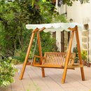 Wooden Swing Bench With Canopy