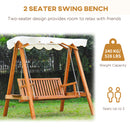 Wooden Swing Bench With Canopy