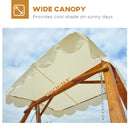 Wooden Swing Bench With Canopy