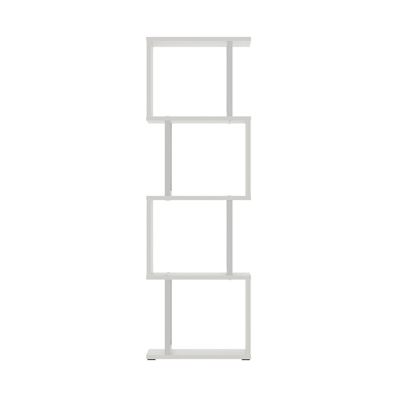Livingandhome 5-Tier S-shaped Geometric Bookshelf Storage Rack with LED Lights