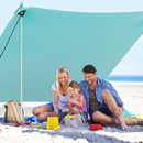 Beach Tent Sun Shelter With 4 Sandbags And UPF 50+ Protection-Green