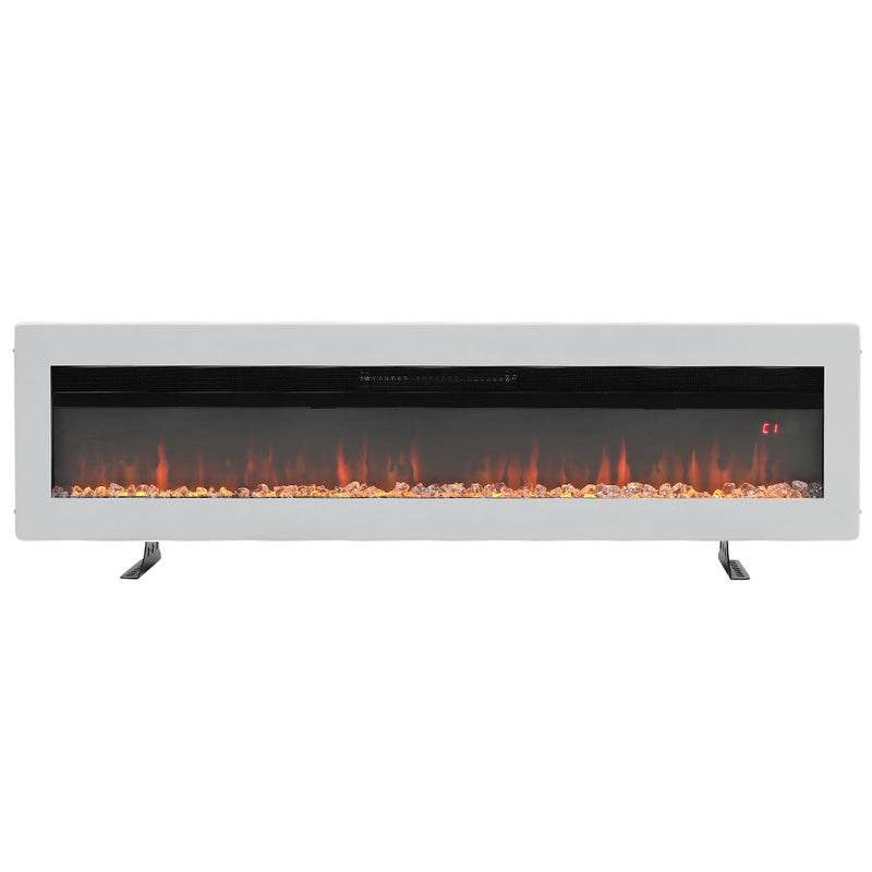 Electric Fireplace With Adjustable Flames, Wall Mounted Or Freestanding