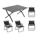 Breeins 90cm/120cm Portable Folding Camping Table with 4 Chairs