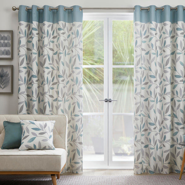 Fusion Beechwood Eyelet Curtains in Duck Egg