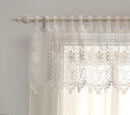 Pair of Kensington Natural Floral MacramÃ© Top Panels on a Crush Voile Base 229CM
