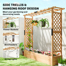 Outsunny Raised Bed for Garden with Trellis, Natural