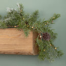 1.8m Pine Needle Christmas Garland with Pinecones and 120 Warm White LEDs