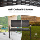 2-Person Outdoor Garden Stackable Bench With Acacia Wood Armrests Brown