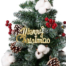 Lifeideas Set of 4 Solar-Powered Artificial Christmas Tree Decorations with String Light