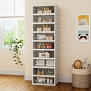 9-Tier Foldable Storage Cabinet Shoes Organizer With Doors