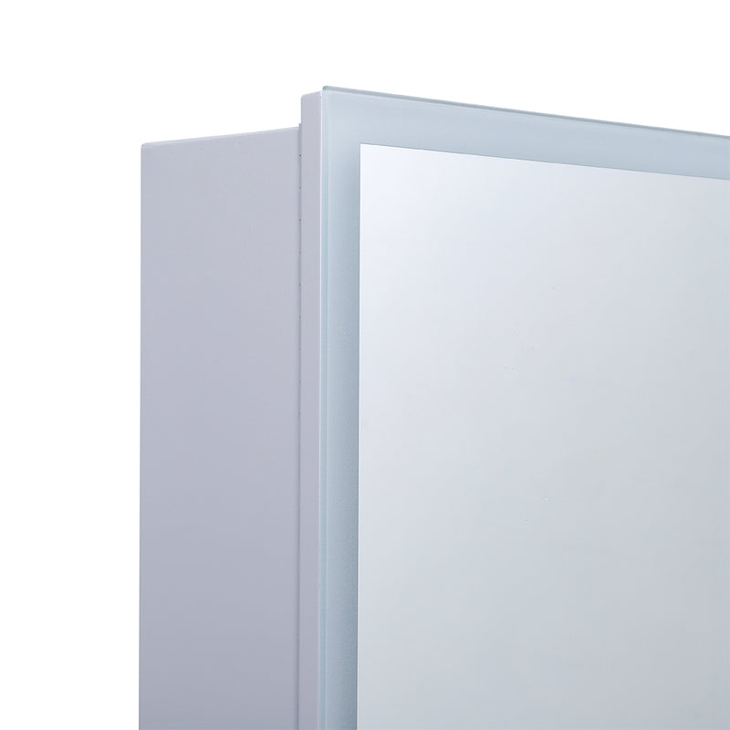 Livingandhome LED Illuminated Double Door Frameless Mirror Cabinet