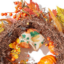 Artificial Pumpkin Maple Leaves Wreath