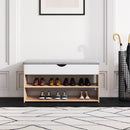 Livingandhome Compact 3-Tier Shoe Rack Bench
