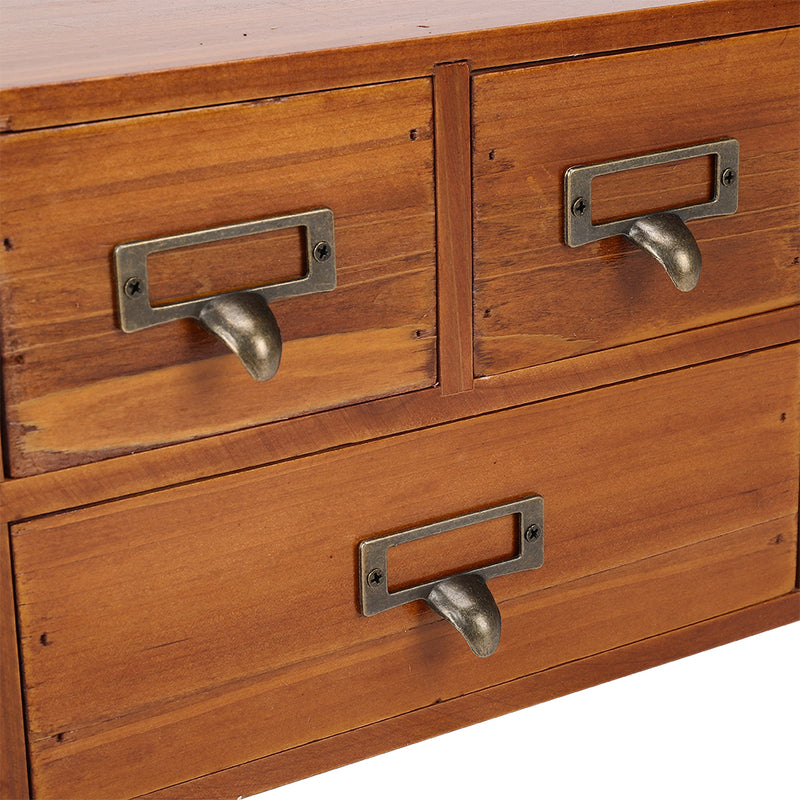 Lifeideas Desktop Retro Wood 6-Drawer Storage Organizer