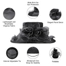 Floral Organza Wide-brim Sun Hat