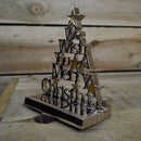 22cm Silver Christmas Stocking Hanger - We Wish You a Merry Christmas