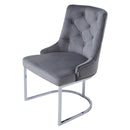 Livingandhome Upholstered Tufted Velvet Buttoned Dining Chair