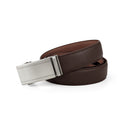 Modishion Adjustable Leather Ratchet Belt With Automatic Buckle - Brown