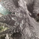 68cm Silver Velvet Poinsettia Stem with 2 Flowers Christmas Decoration