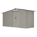 Breeins 4x8FT Metal Garden Storage Shed With Log Storage