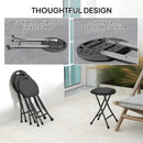 Outsunny Folding Stool Set Of 4, Decorative Garden Stool Set