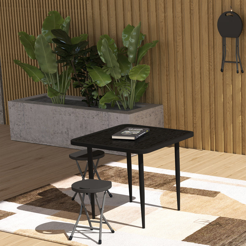 Outsunny Folding Stool Set Of 4, Decorative Garden Stool Set