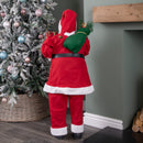 1.1m Traditional Standing Santa Claus Christmas Decoration with Gift Sack