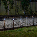 36cm Set of 5 Stainless Steel Garden Solar Path Lights with White LEDs