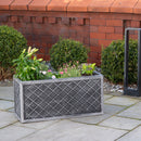 70cm Lazio Grey Plastic Pewter Effect Garden Patio Plant Pot Planter